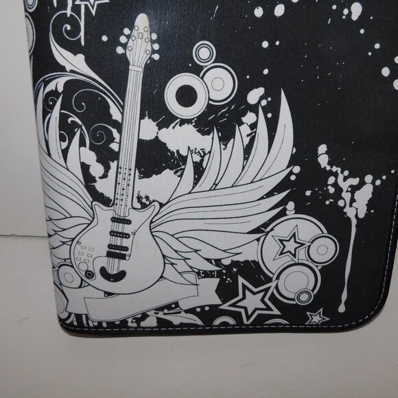 Hilroy Mead Black White Guitar  music Color In Zipper Binder - Picture 5 of 11